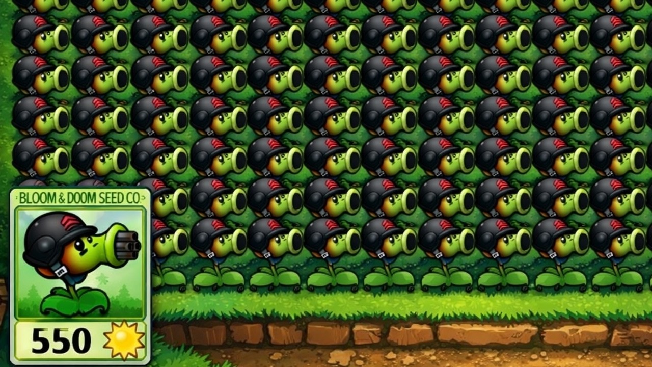 Super Large Map 99CherryGatling VS 999Zombies — Plants vs Zombies