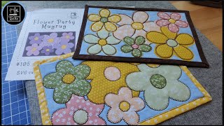 Flower Party Mugrug by Lisa Capen Quilts