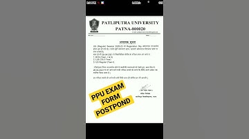 PPU|Patliputra university|patliputra university Exam form POSTPOND|B.Ed  session 2018-20 /2019-21