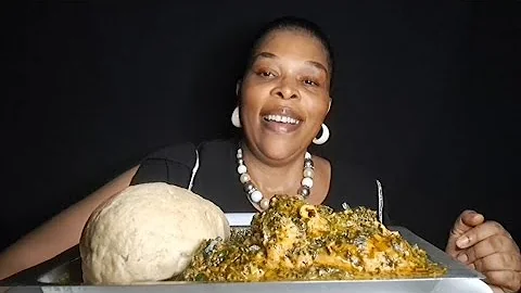 Cocoyam soup with Oat fufu Mukbang