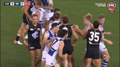 Patrick Cripps hard hitting tackle - AFL Round 7 2019 - Blues vs North - Only Blues highlight..