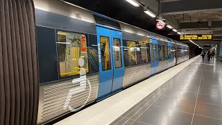 Sweden, Stockholm, subway ride from Västra skogen to Solna centrum by blue line