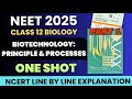 Class 12 Biology Biotechnology & Its Processes Full Chapter 🔥 | NCERT Hindi + English part 1| NEET