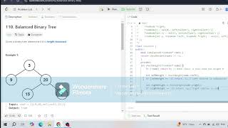 Leetcode.110. Balanced Binary Tree problem for Interview #leetcode110 #easyproblem #whitecoding #dsa