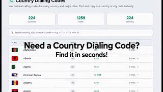 The Code Plaza Dialing Codes
