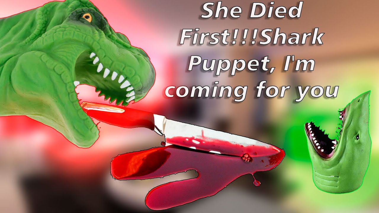 Dino Puppet Killed Shark Puppet - YouTube