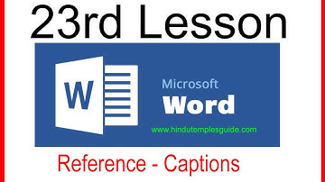 MS word 23rd lesson References Captions Telugu Computer Class