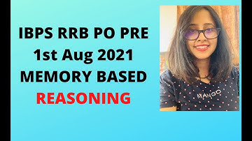 Memory Based Reasoning IBPS RRB PO Prelims| 1st Aug 2021| Aspiring Banker Anwesha