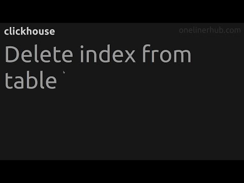 Delete index from table #clickhouse