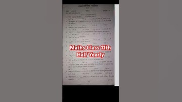 Class 11th Maths paper 2024 ll Maths half yearly paper  #2024 #shortsfeed #exam #shorts #halfyearly