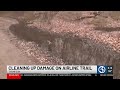 Cleaning up damage on the Air Line Trail