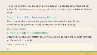 How to Merge Multiple Rows Based on a Single Column in a Pandas DataFrame
