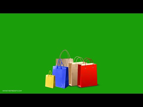 Shopping bag green screen video