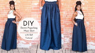 Here’s how to make a paperbag maxi skirt with pockets and belt using
denim fabric. in part 1 of this diy tutorial, we will cut out the b...