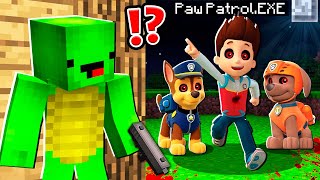 Why Creepy Paw Patrol ATTACK JJ and MIKEY at 3:00am?  in Minecraft Maizen