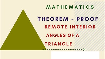 Triangles | Theorem of remote interior angles |Exterior angle of triangle | Class 9 Maths