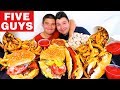 My Little Brother Tries Five Guys For The First Time • MUKBANG