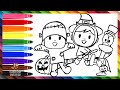 Dibuja y Colorea A Pocoyó, Nina Y Pato Disfrazados De Halloween 👶👧🧙‍♀️🦆🧛🎃🦇 Dibujos Para Niños