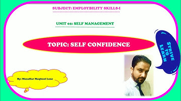 Self Confidence || Class 9th || Retail Management | NCERT | Lecture No.52 by Muzaffar Maqbool