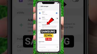 Samsung esim activation | How to activate esim in samsung phone 📱🔄🔍 #samsung #esim #s24fe #s24ultra