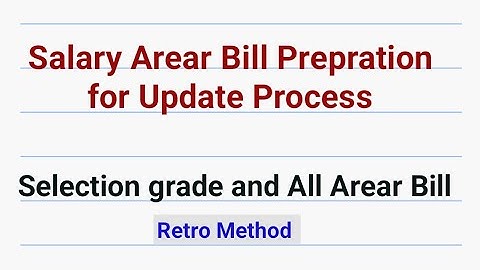 Salary Area bill Preparation for IFHRMS update Process. Salary Area bill for kalanjiyam