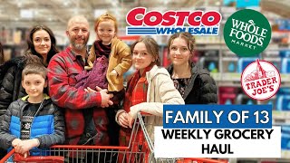 SHOPPING WITH 10 KIDS! HUGE Grocery Haul! COSTCO /Multiple Stores!✨🛒🎄