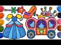 Cara Menggambar Dan Mewarnai Gaun gemerlap Dan Gaun, sepatu, Kereta putri untuk Anak-anak