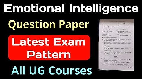 Emotional Intelligence Question Paper DU SOL | Emotional intelligence Exam Pattern du sol Ncweb all