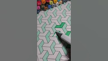 3D pixel art coloring #shortsviral #art #alchoholmarkers #satisfying