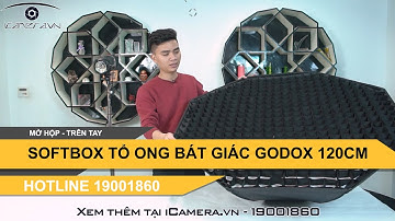 Softbox chụp ảnh bát giác hãng Godox Octagon 120cm có grip tổ ong lưới