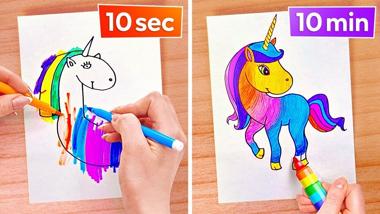 FUNNY ART HACKS & SCHOOL DIY IDEAS｜｜アートスクールは123 GOが最初に終わらせる Like！ - YouTube