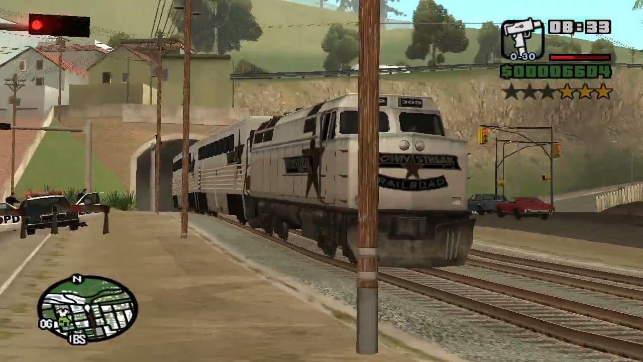 Run away from the police on the train Gta San Andreas