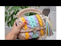 Crocheting Multicolored Marshmallow handbag Вязание разноцветной сумочки Зефирки из остатков пряжи