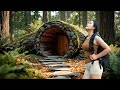30 Days Building A Secret Shelter Inside A Giant Fallen Tree