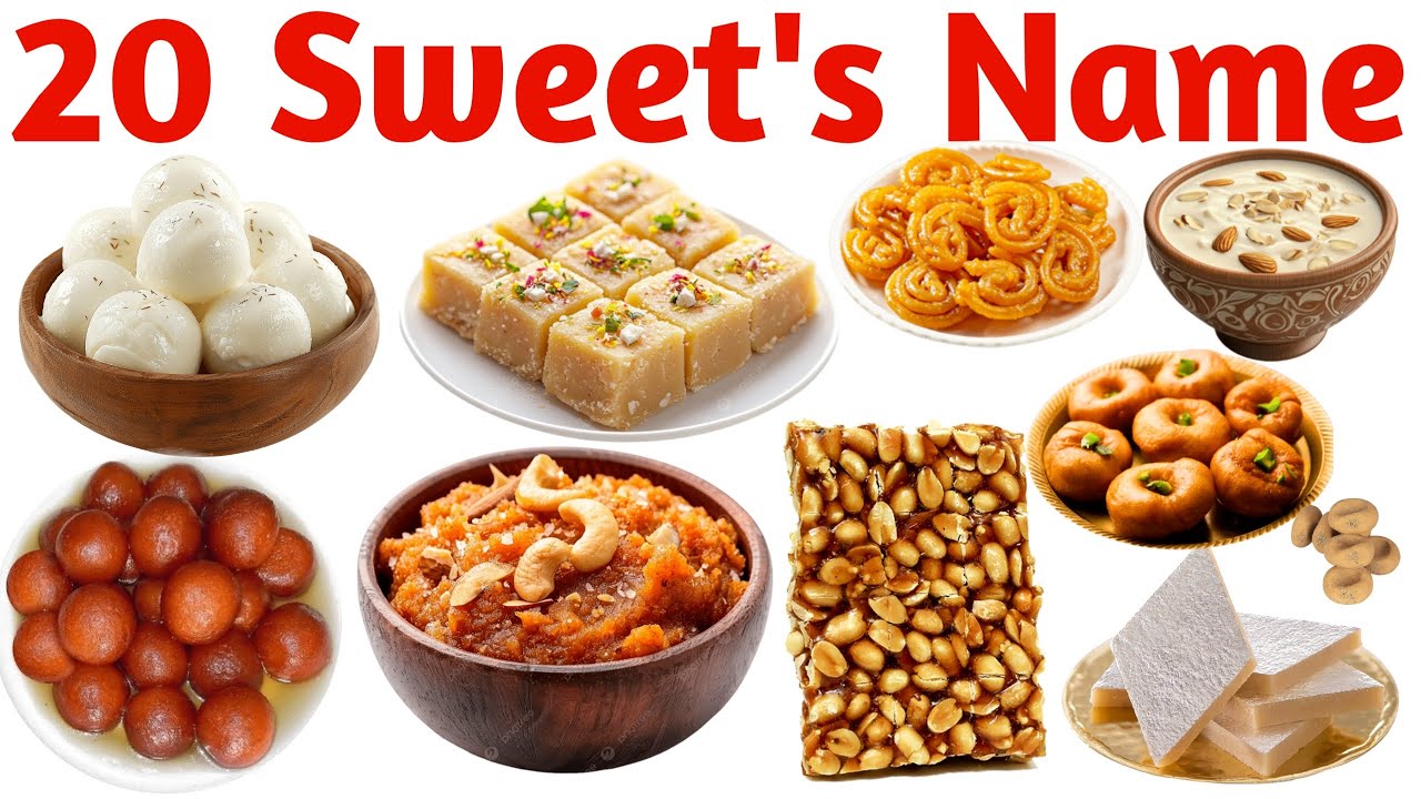 20 मीठाईयों के नाम | Learn 20 Sweets Name in English for Kids | Preschool & Toddler Learning Video