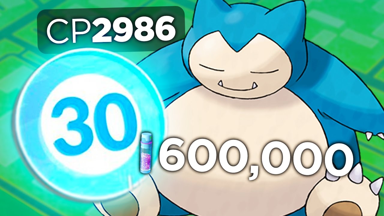 Pokemon GO - 600,000 STARDUST LEVEL 30 ACCOUNT WITH AND 3000 SNORLAX