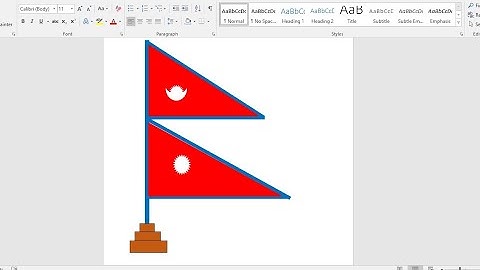 How to make a Nepali flag in Ms word 2023 / simple step by step drawing Nepal flag in Ms word.