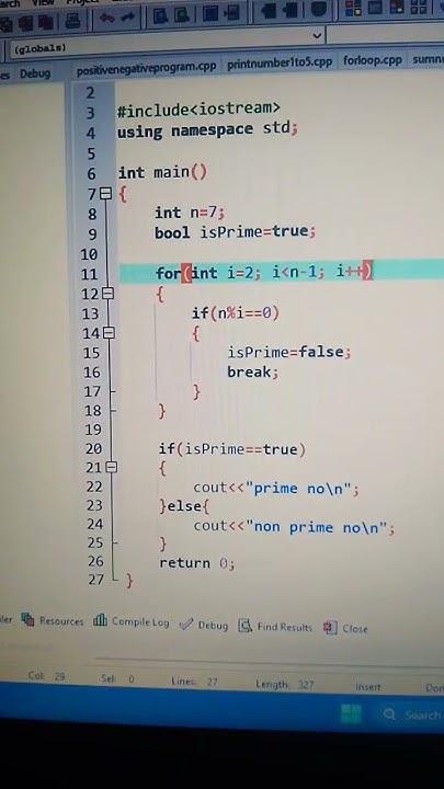 check if a number is prime or not cpp program #stortvideo#cosing# ...