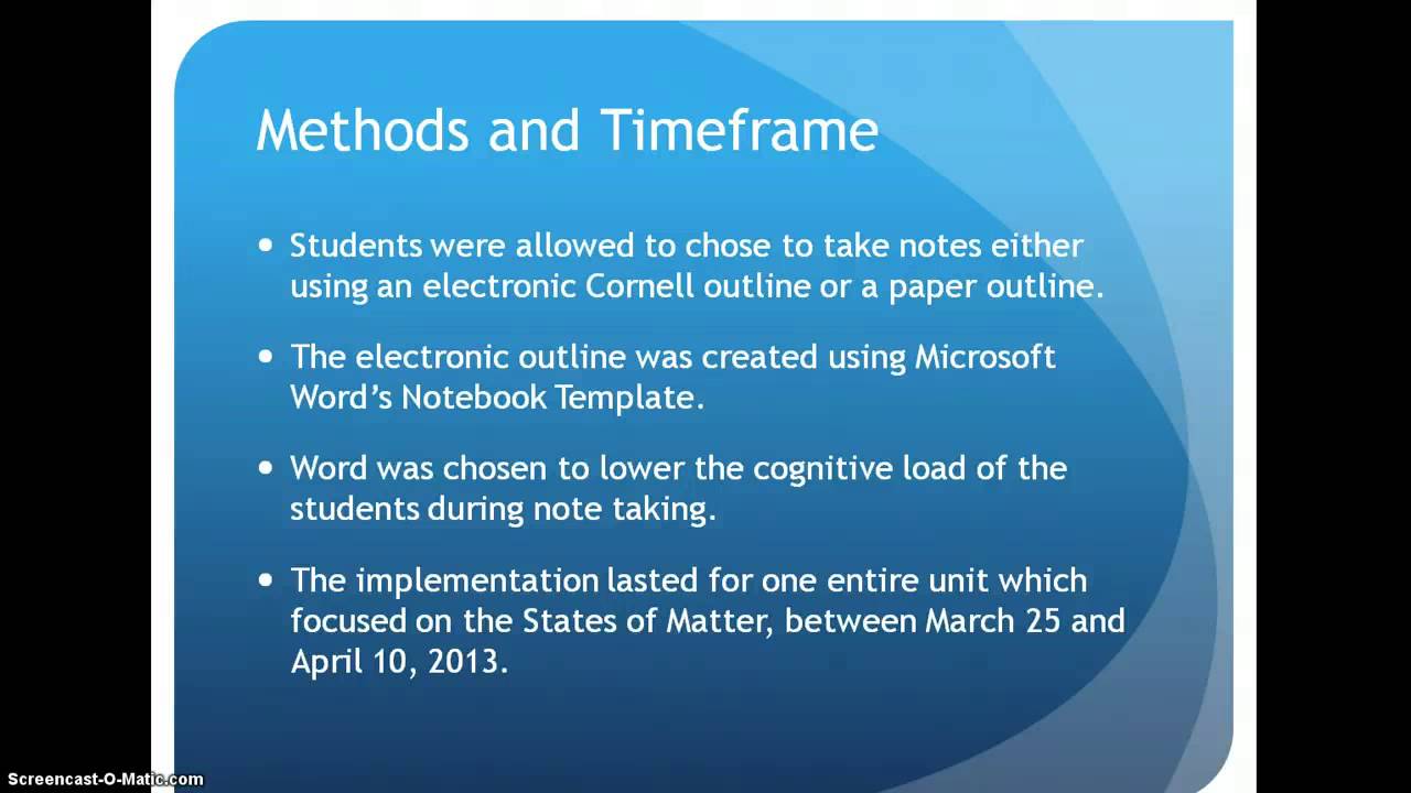 Technology and Cornell Note Taking