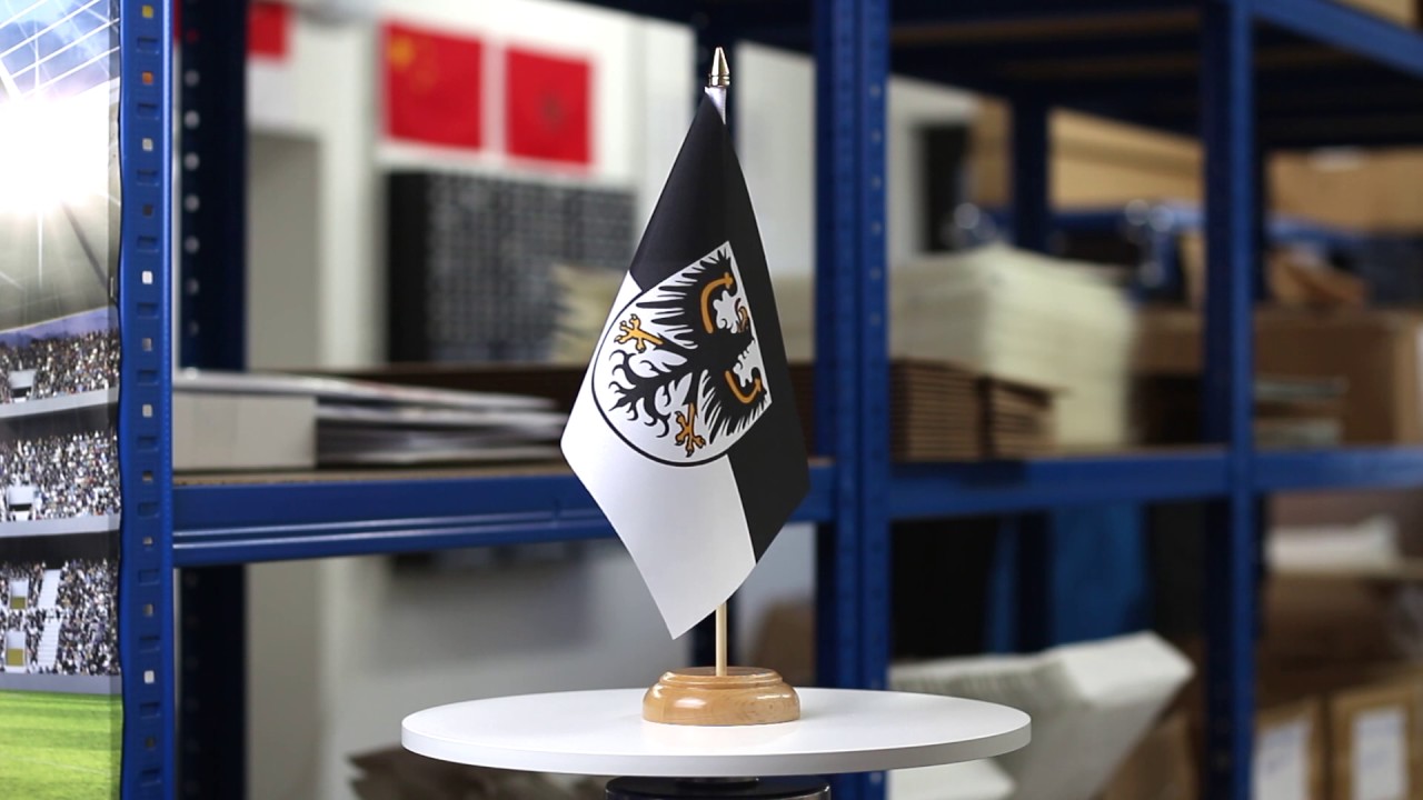 Ostpreussen Tischflagge 15x25 Cm - Profiqualität Mit Massivholz-Ständer