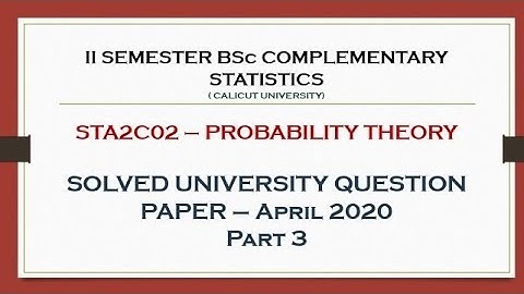 II BSc COMPLEMENTARY STATISTICS SOLVED QUESTION PAPER (APRIL 2020) - PART3