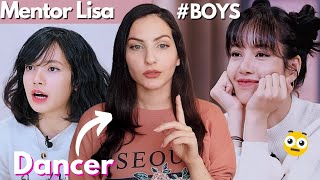 DANCER reacts to Blackpink Lisa with the BOYS a tough mentor in a nutshell
