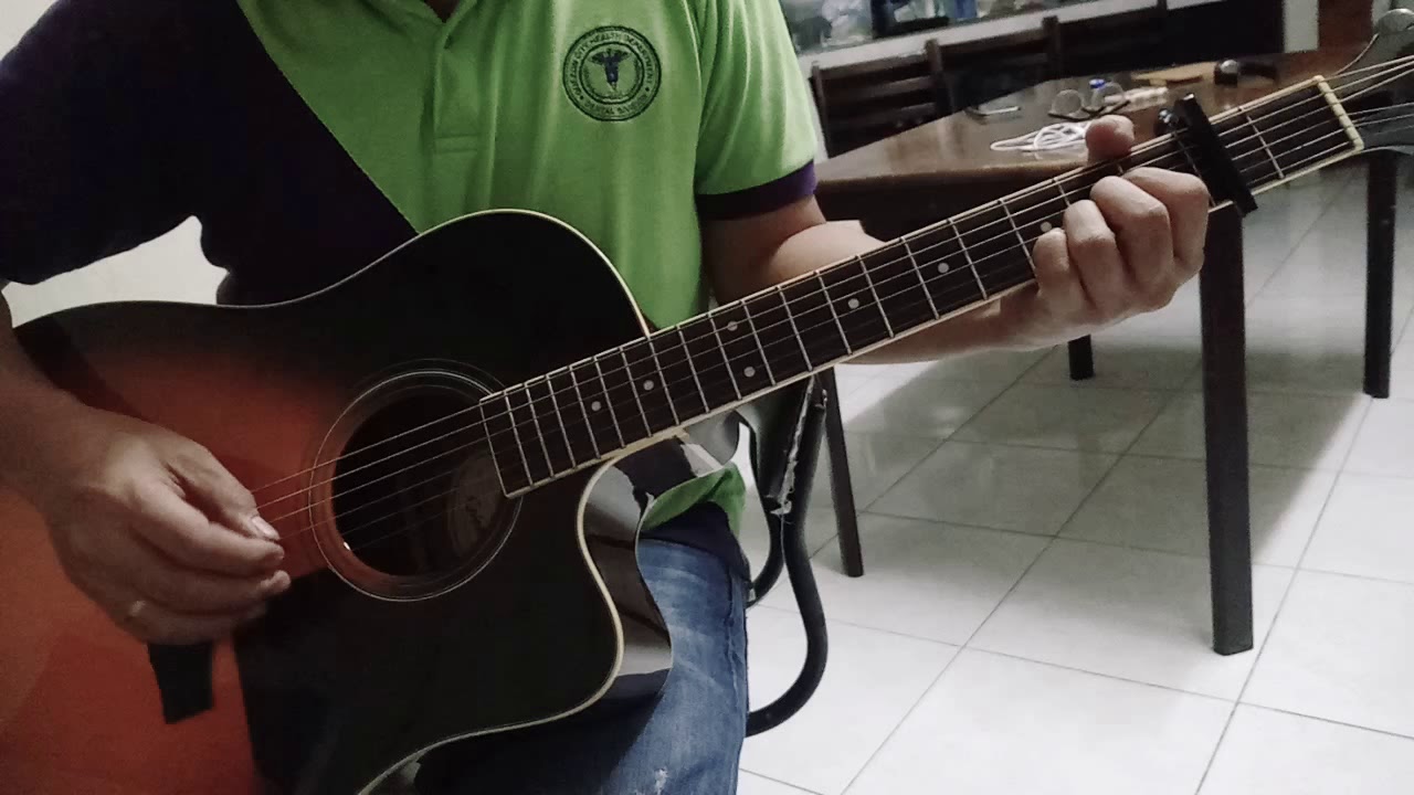 Easiest way to play the Flame by cheap trick capo on the 2nd fret and
