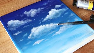 Как рисовать облака | Учебник по акриловой живописи для начинающих