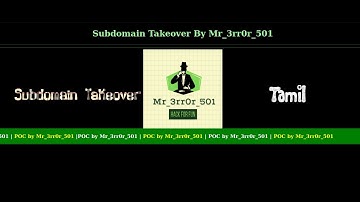 Subdomain Takeover POC | AWS(S3) |  #Mr_3rr0r_501 | #Tamil | #Bughunting | #Subdomaintakeover