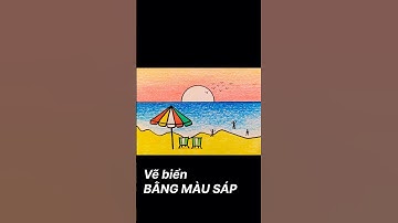 Cách vẽ biển BẰNG MÀU SÁP | how to draw a beach #vetranh #vephongcanh #shorts