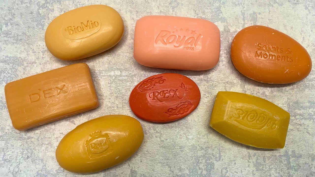 Сухое оранжевое мыло 🧡/ Dry soap cutting/ ASMR