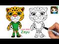 How to Draw Zayu the Jaguar | FIFA Soccer World Cup Mascot | Relaxing Follow Along Hobby