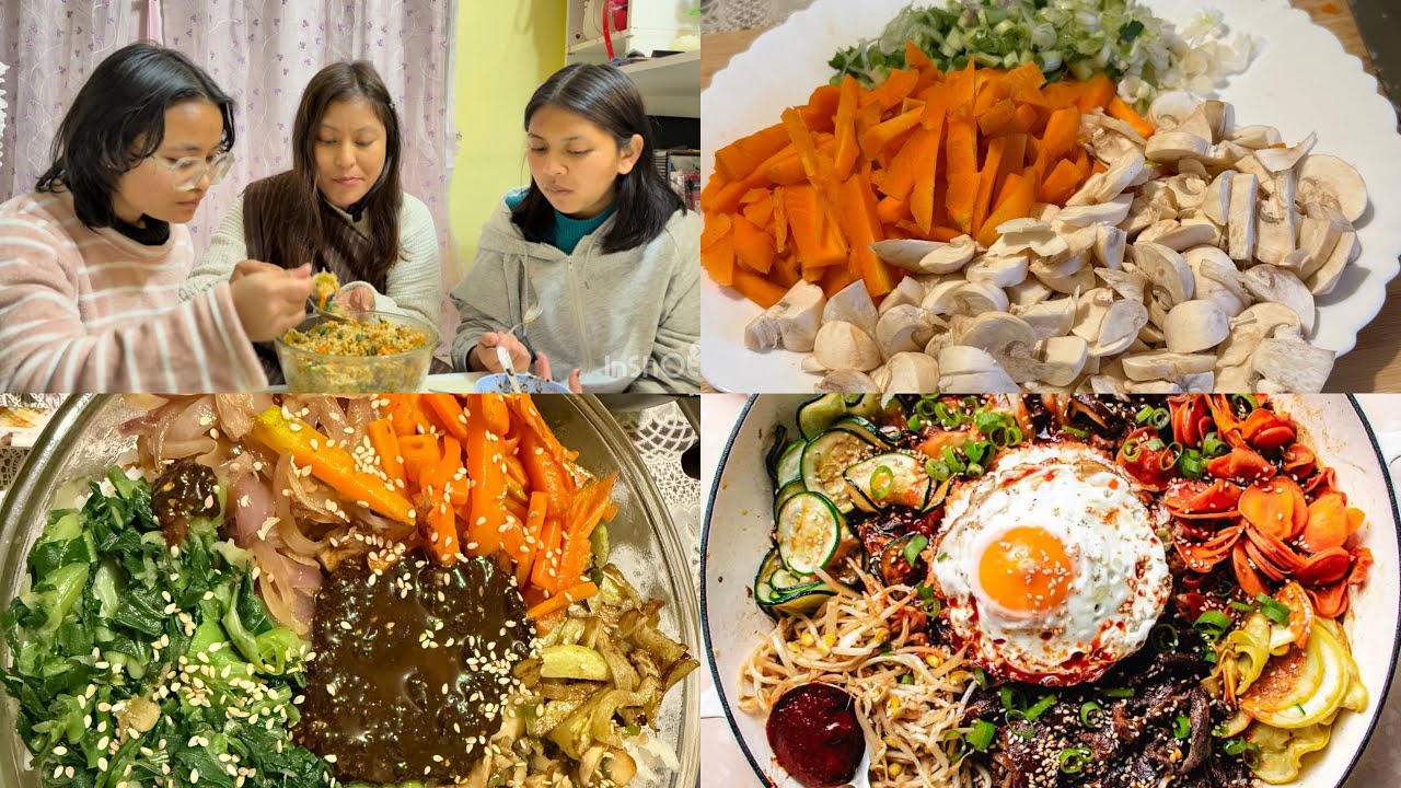 Mukbang Bam Bibimbap for the first Time wow 😮 Jing Bam Korean ha ka Meghalaya Recipe