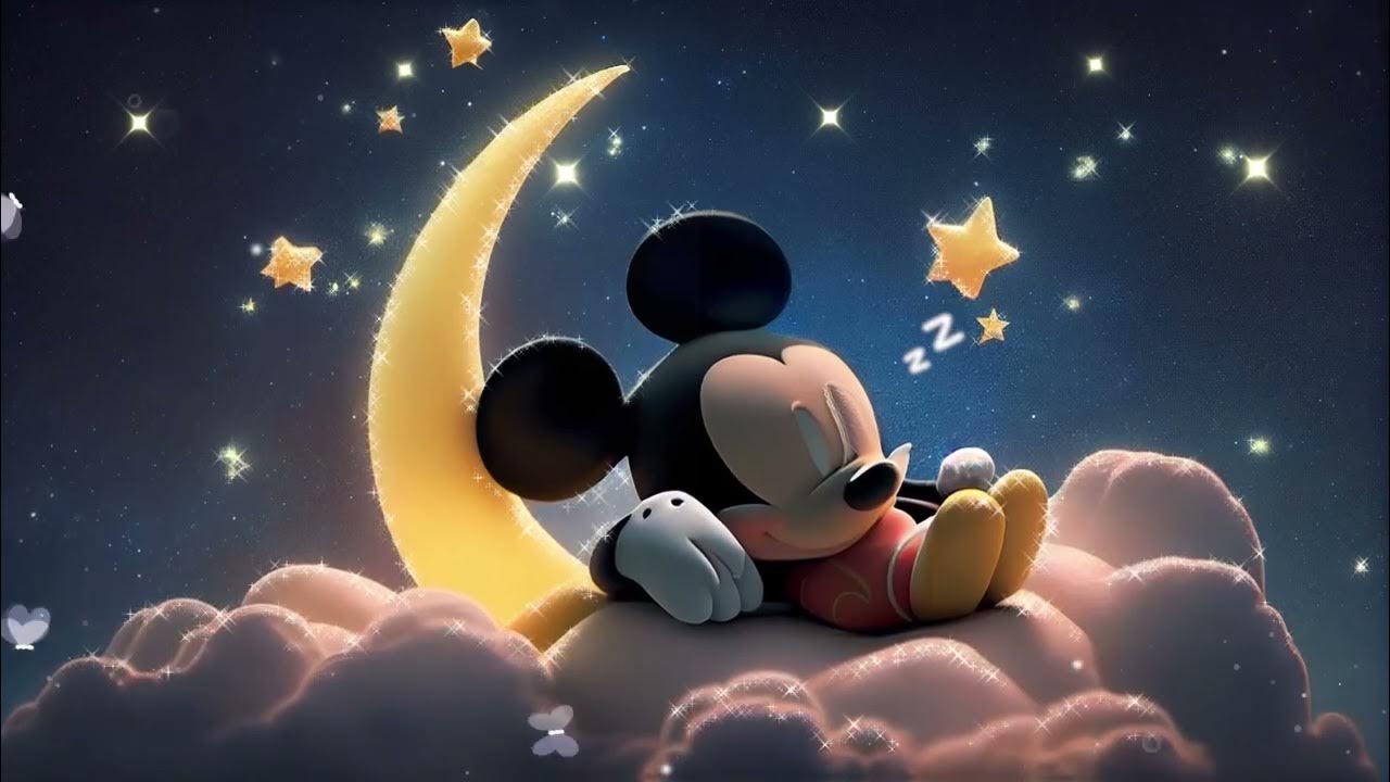 Mickey Mouse is Sleeping on the Moon with Beautiful Lullaby at Night ...